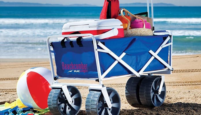 beach cart with umbrella