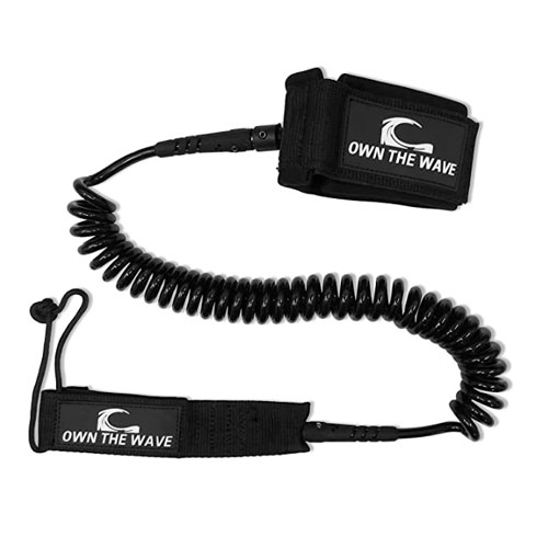 Own the Wave Premium Coiled Paddle Board Leash