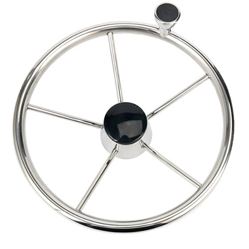 Amarine Made Destroyer Style Stainless Boat Steering Wheel