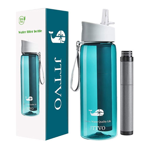 JTTVO Tap Water 4 Stage Filtered Water Bottle