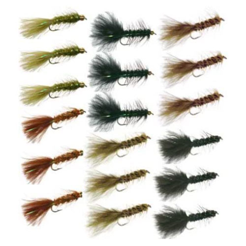 Wooly Bugger Trout Fly Fishing Flies Collection – 18 Flies by Discountflies