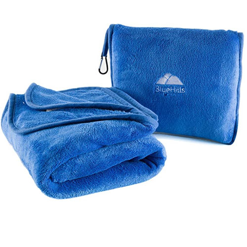 BlueHills Premium Soft Micro Plush Airplane Travel Blanket